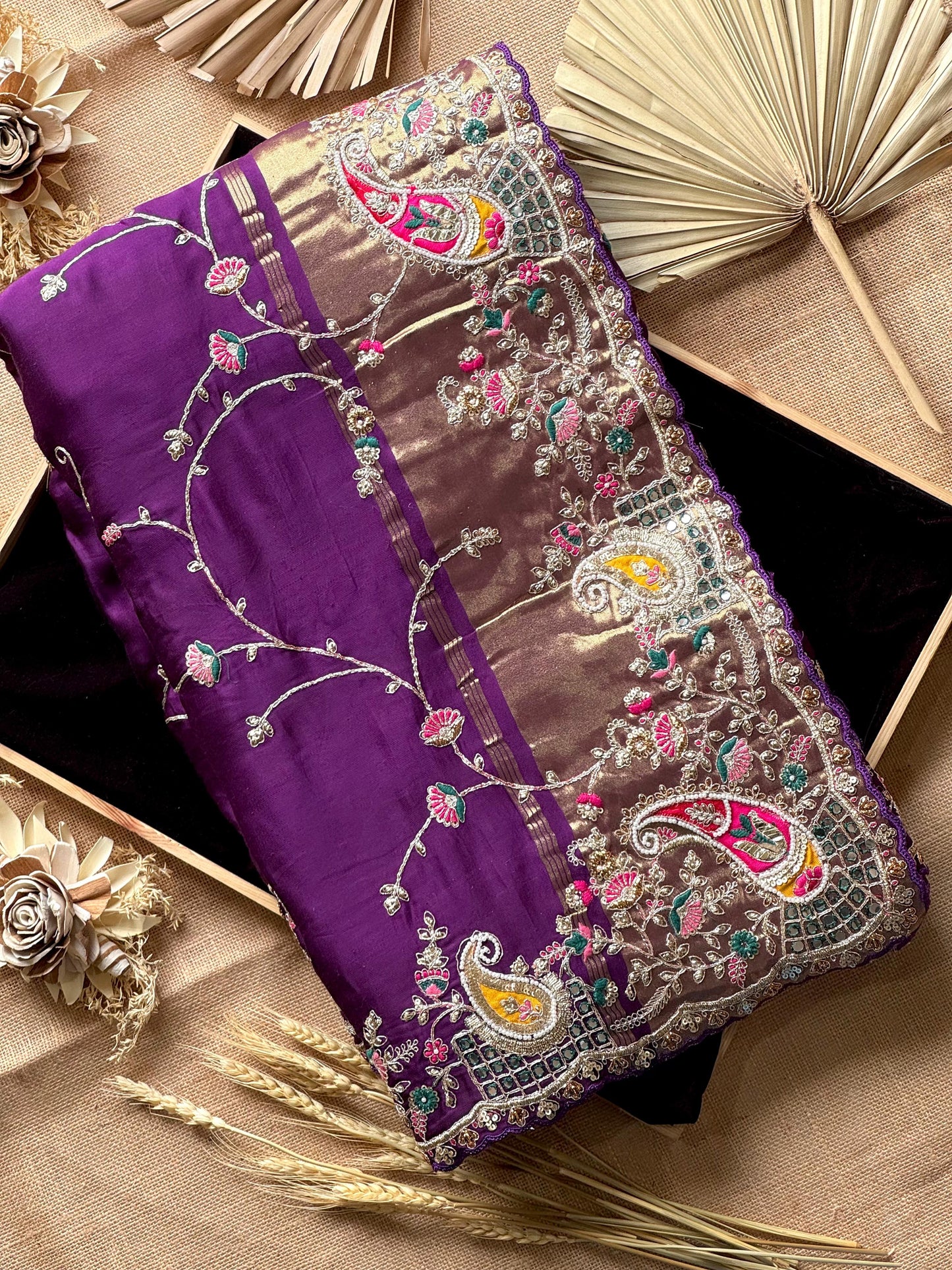 Jamuni Phoolkari Saree