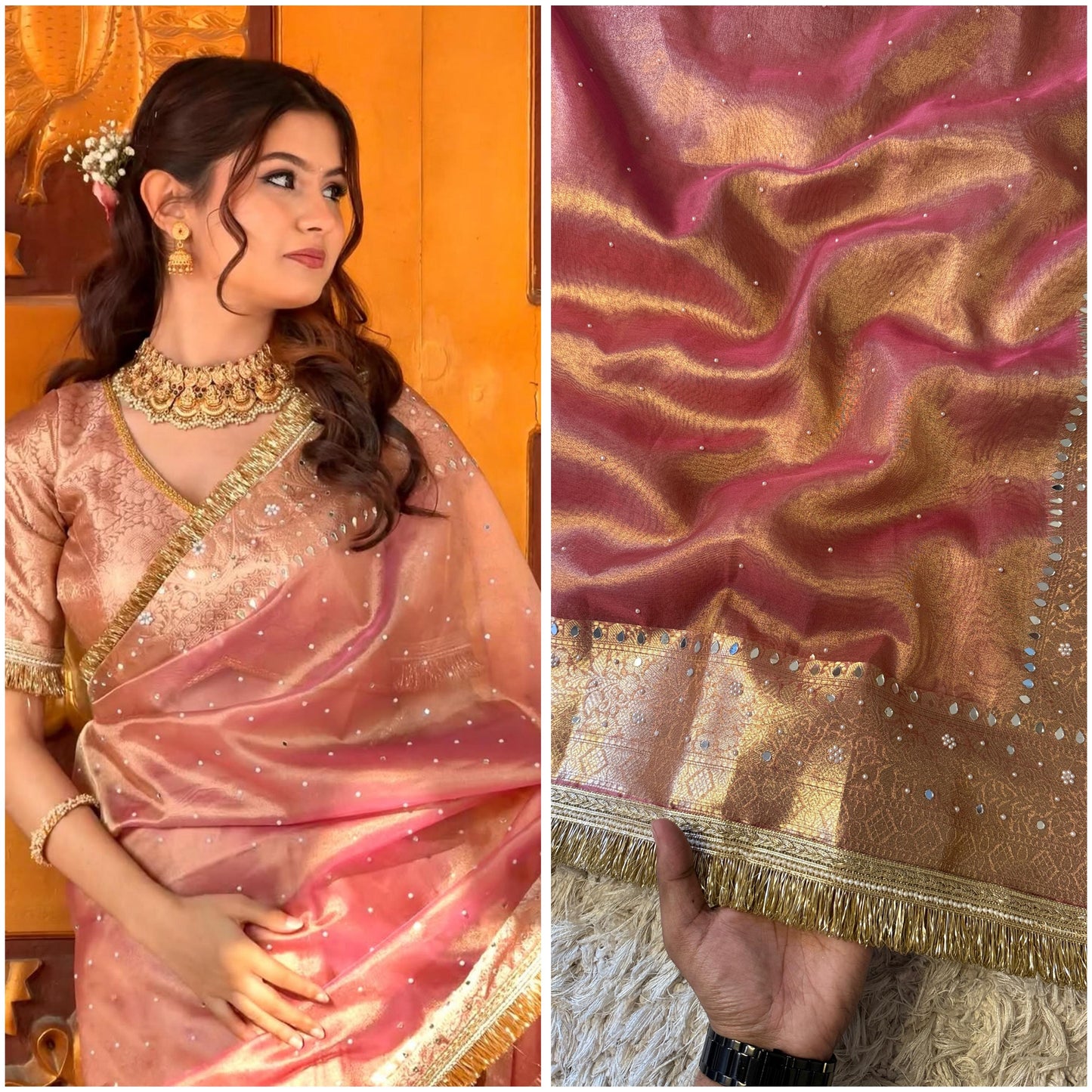 Sunehri Gulaab Saree