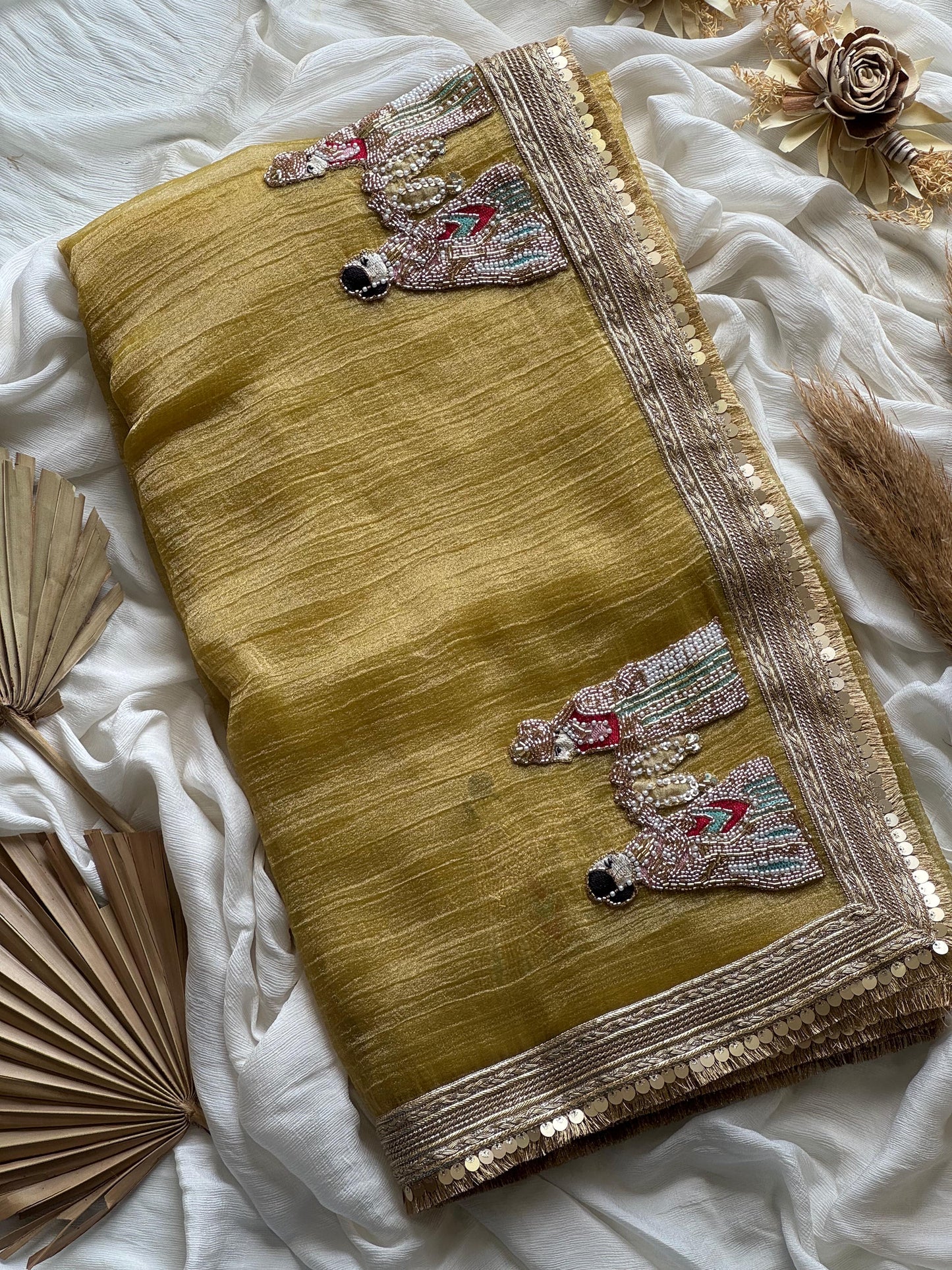Rajwada Noor Saree(Mustard Yellow)