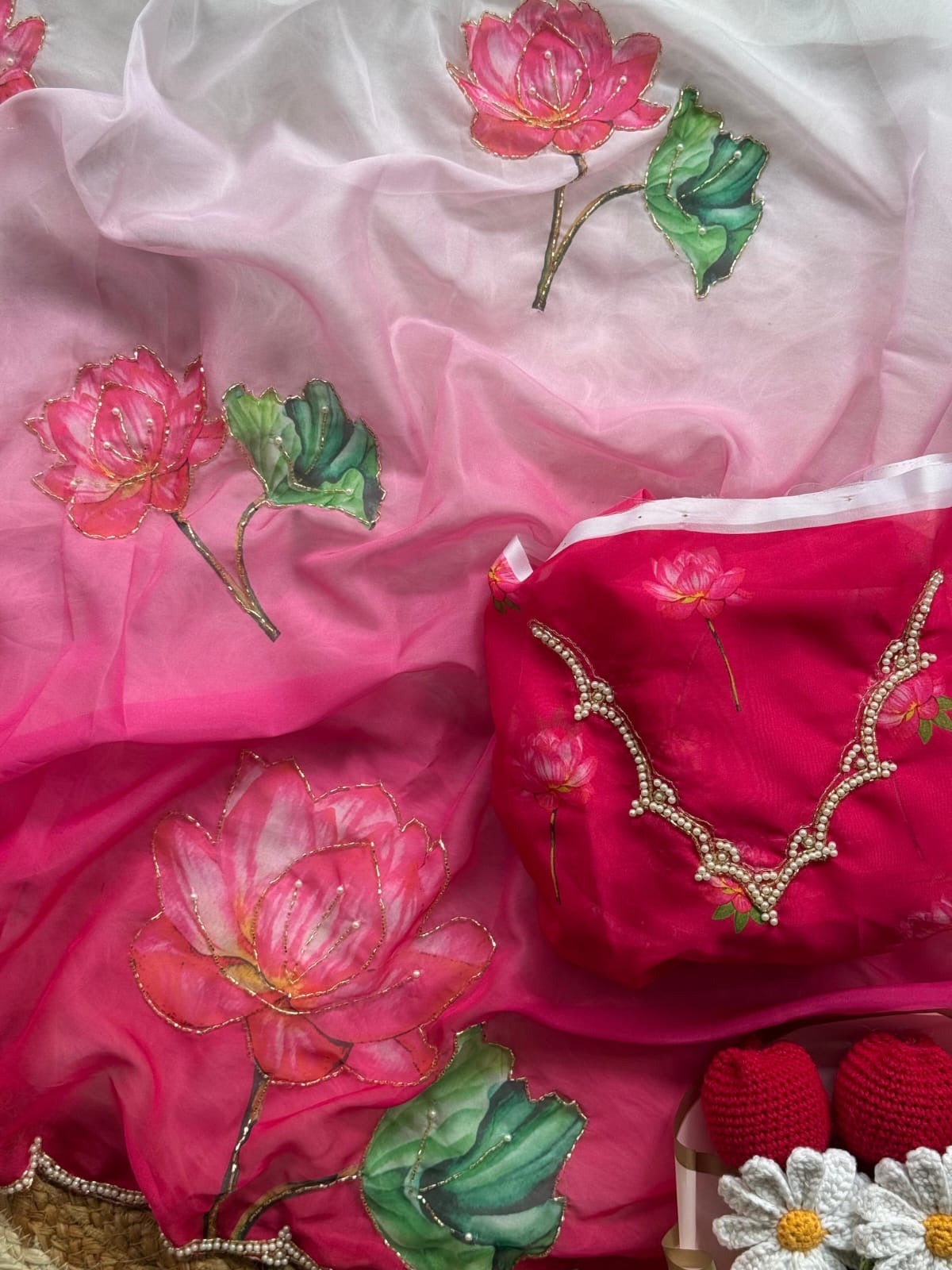 Meredith Ombre Saree(Pink)