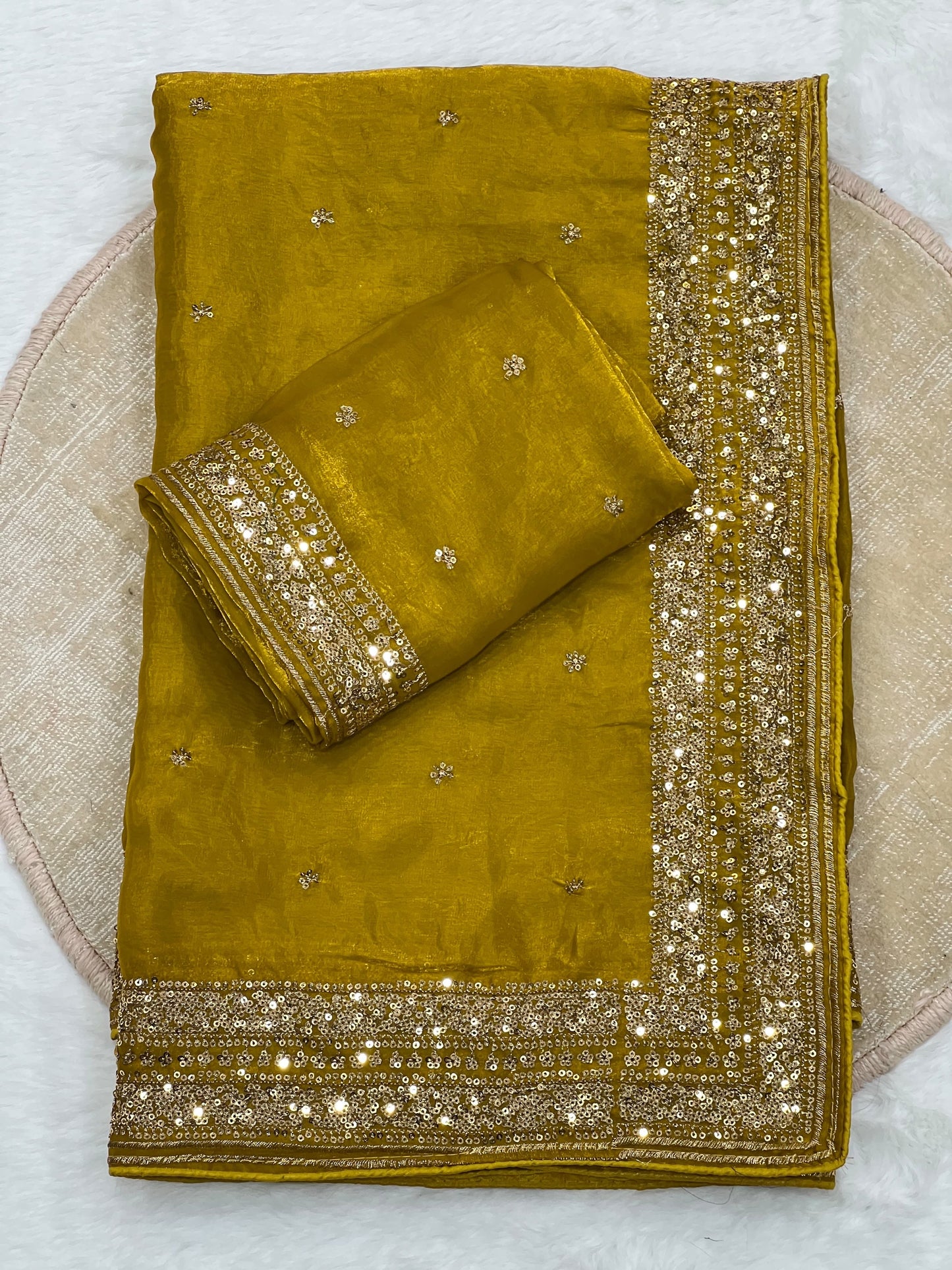 Shehnaz Saree(Mustard Gold)