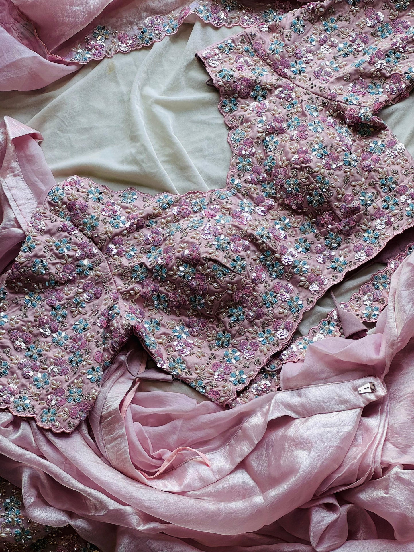 Sakura Shimmer Saree(Ready to wear)