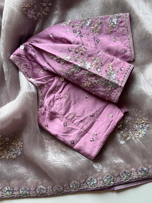 Lavender luxe saree