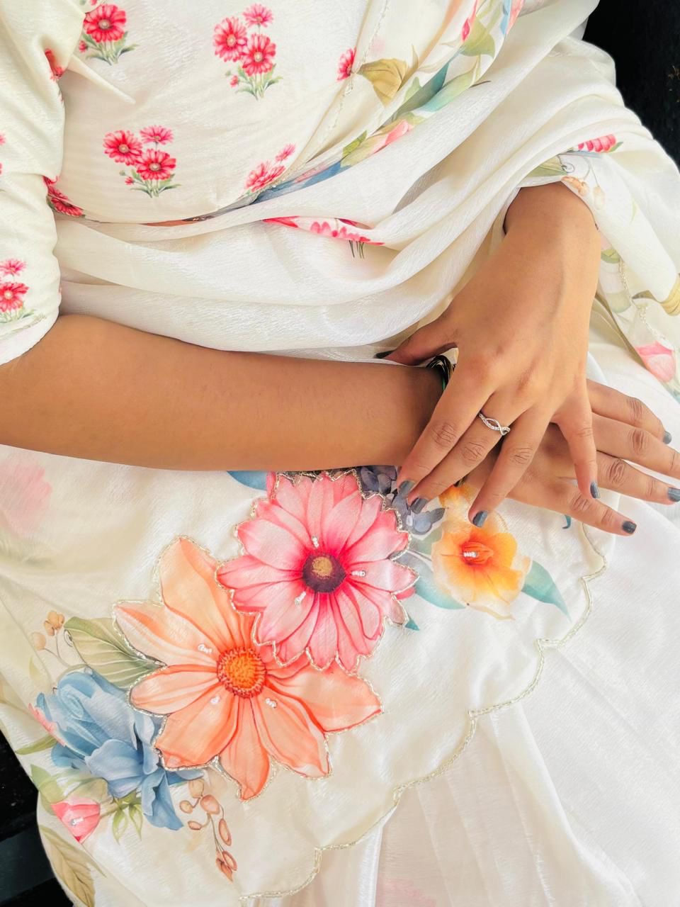 Madhurima Chinon Saree