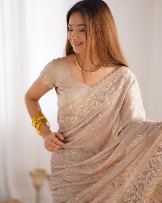 Vintage Blush Saree