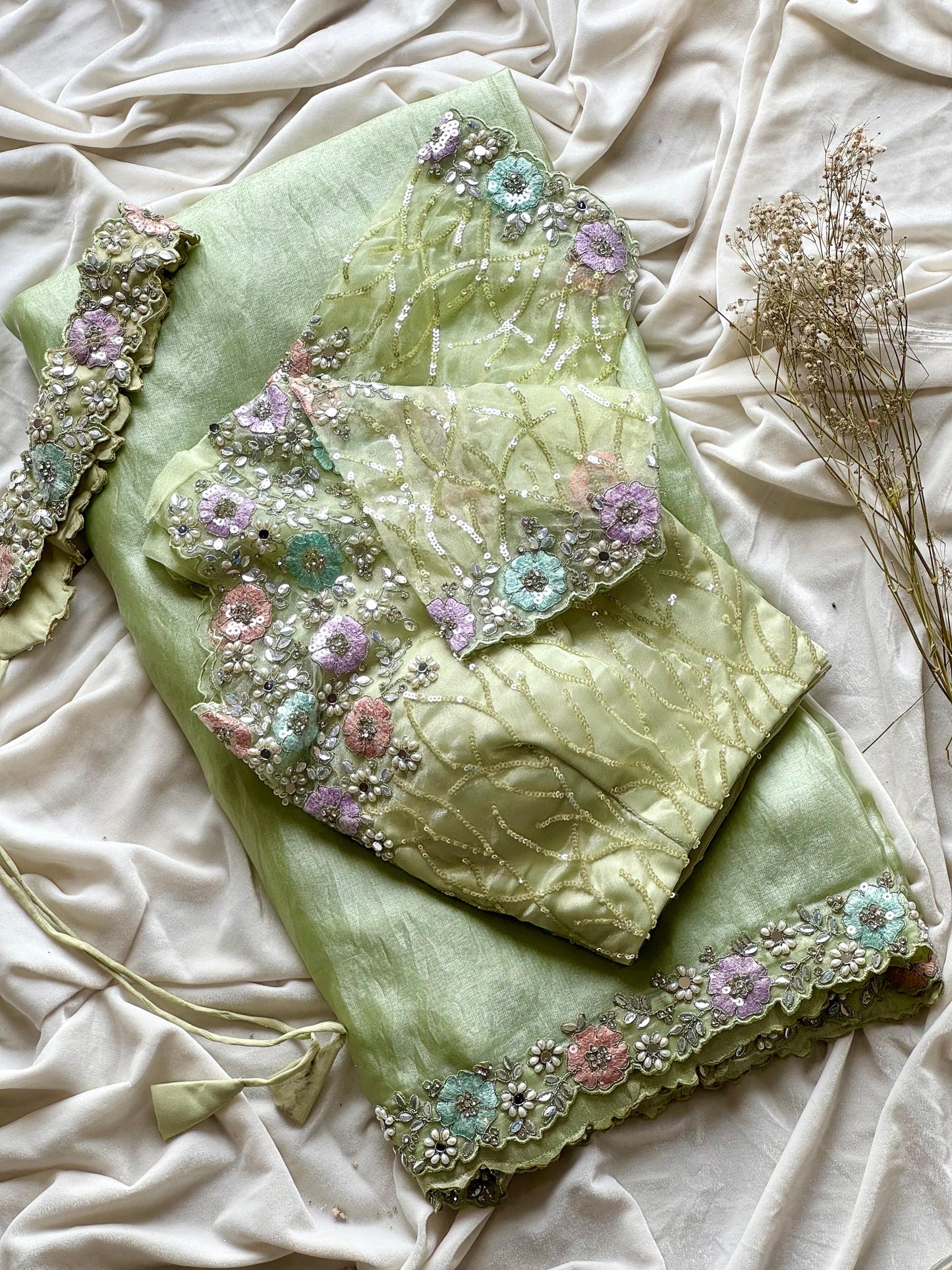 Moonlit Garden Saree(Readytowear)