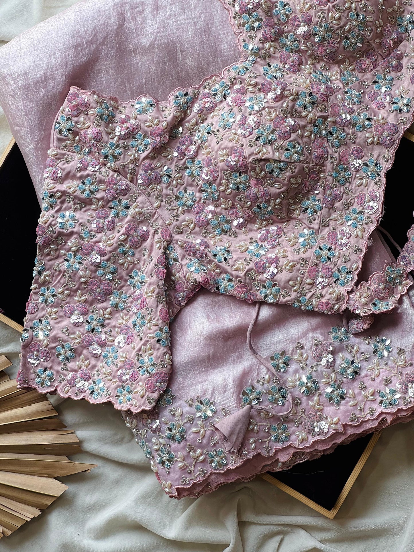 Sakura Shimmer Saree(Ready to wear)