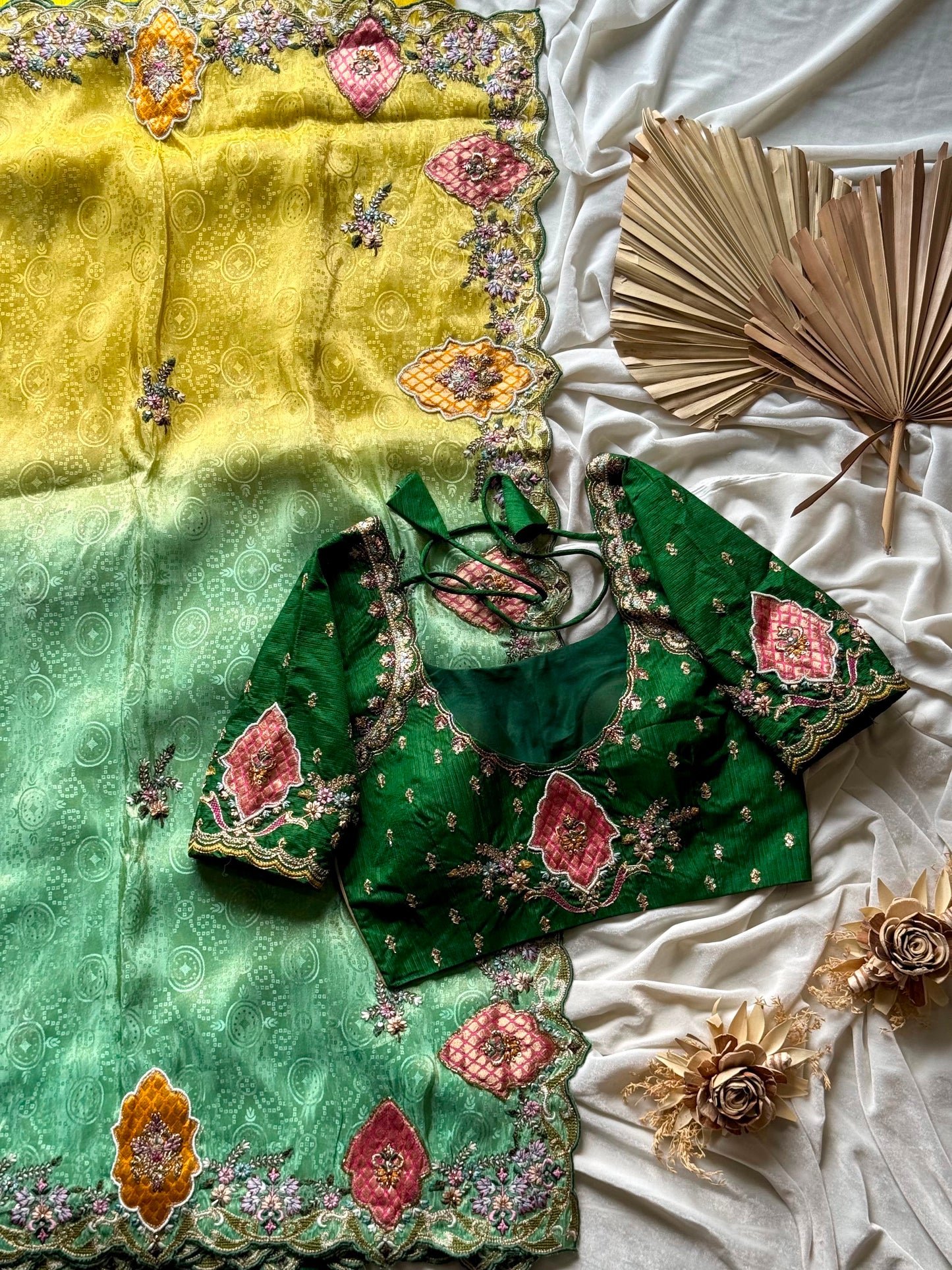 Gulistan Green Saree
