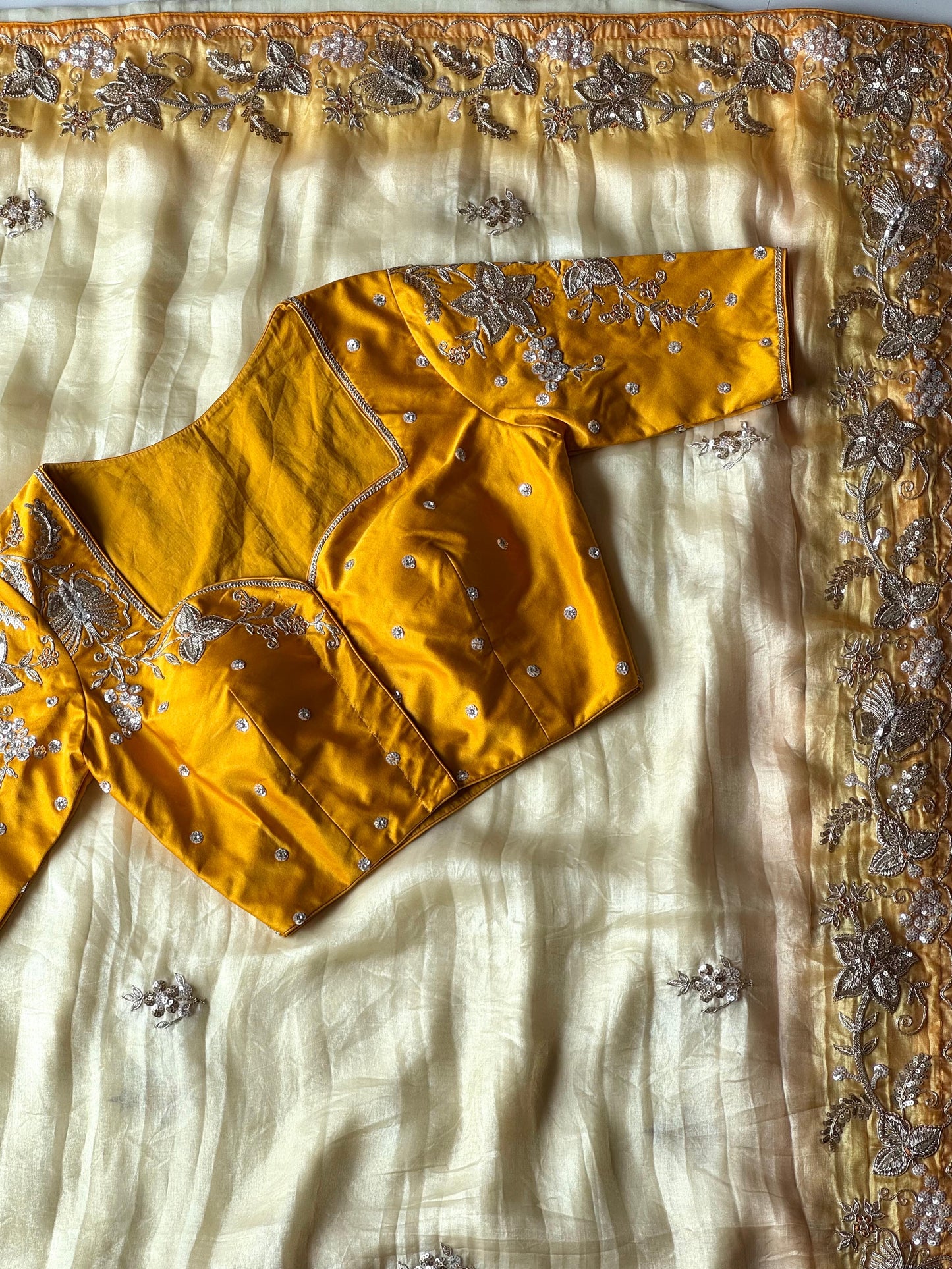 Golden Bloom Saree