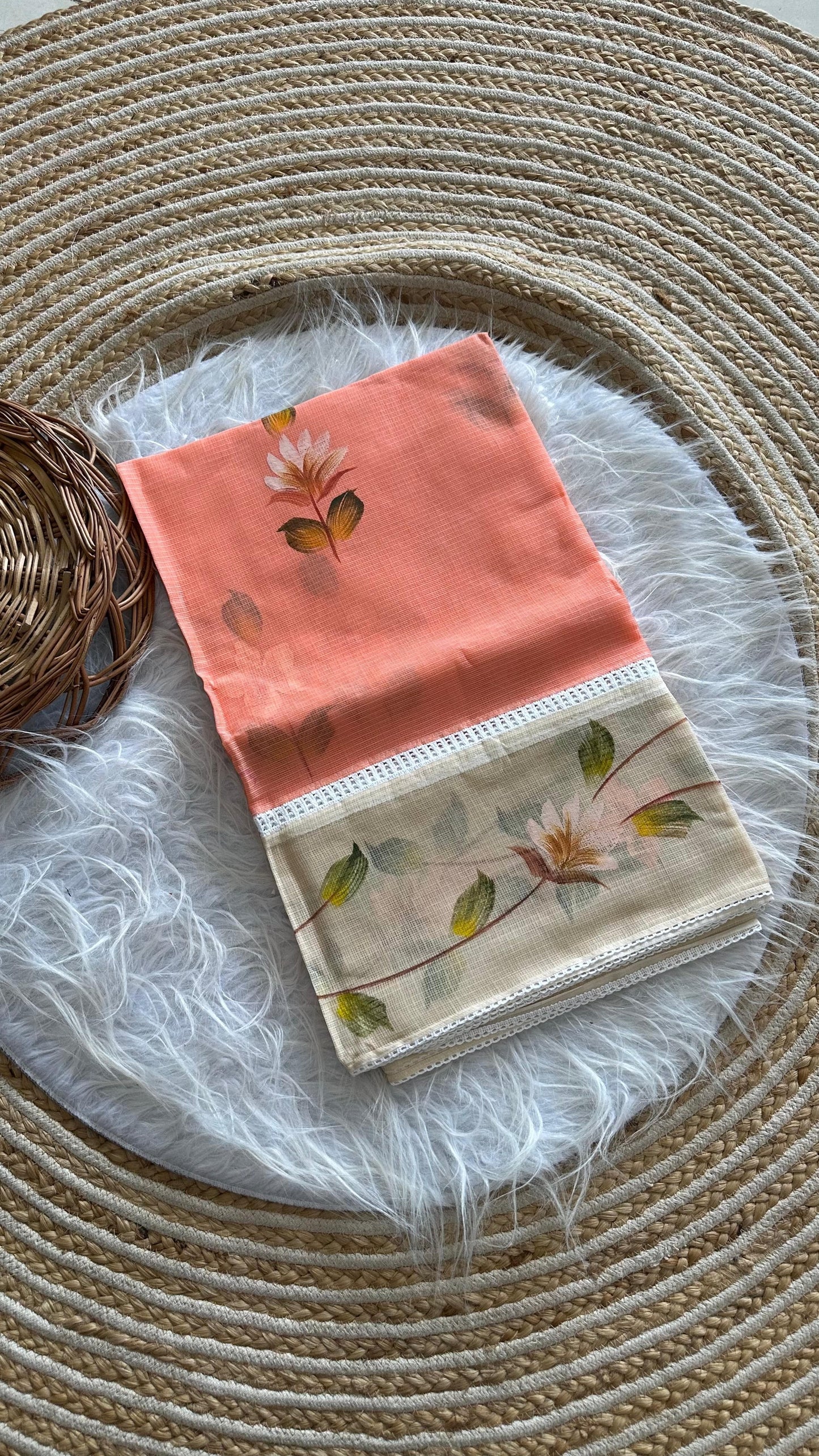 Wildflower Grace Saree(Peach)