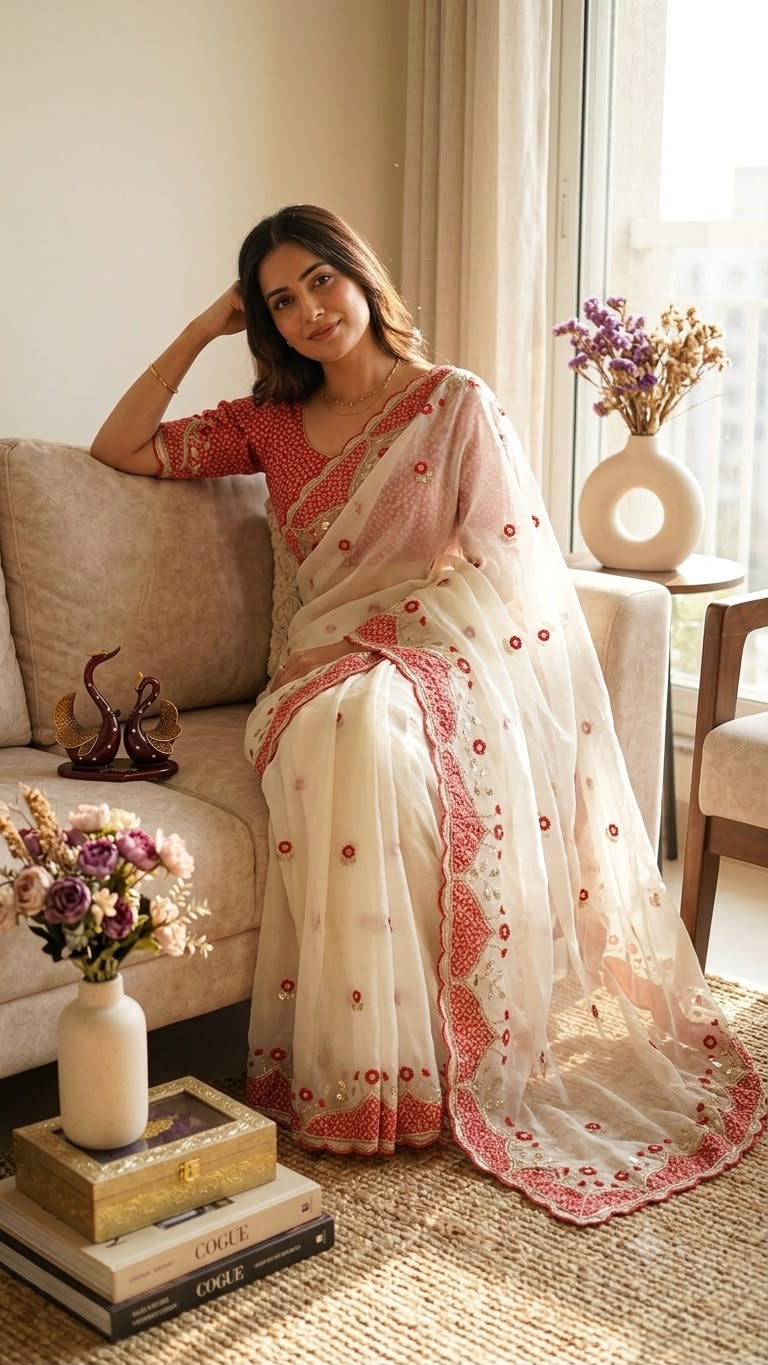 Aura Ivory Saree