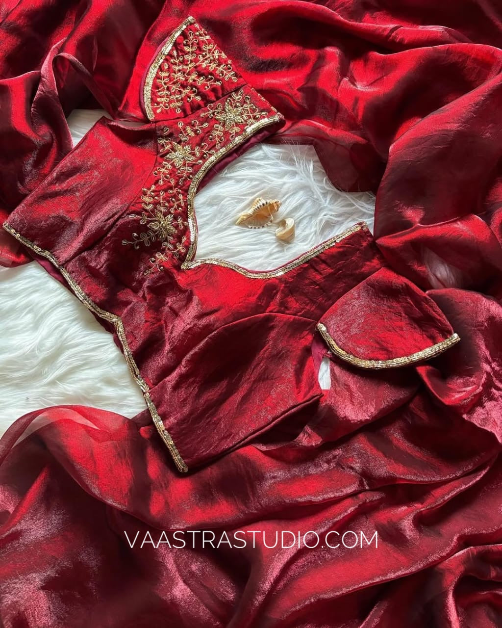 Crimson Muse Saree