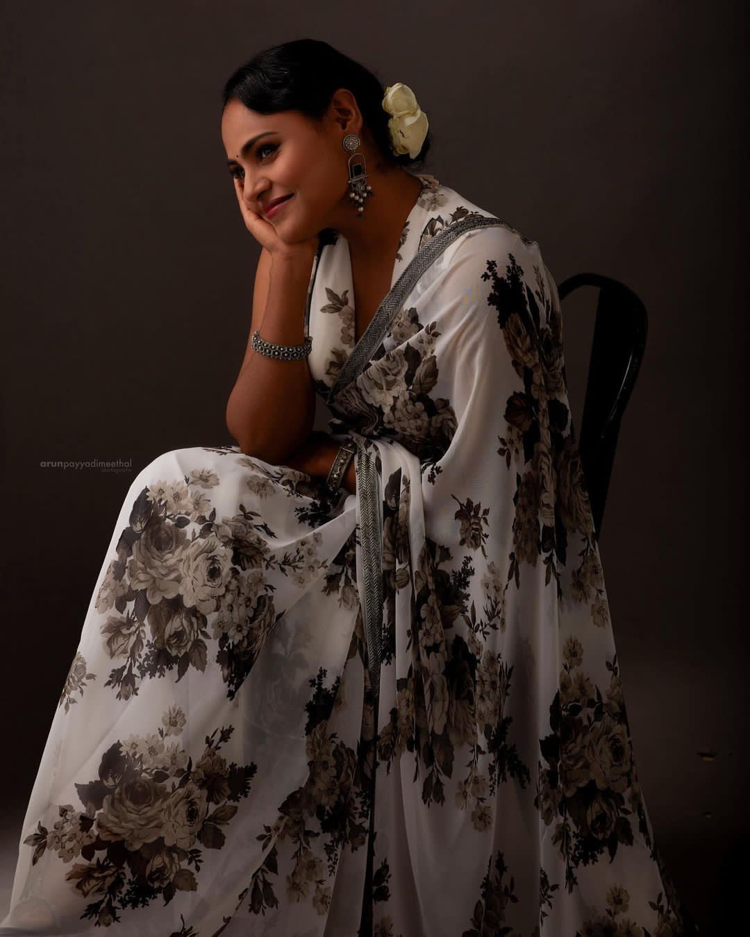 Brown Bliss Hand Embroidered Saree
