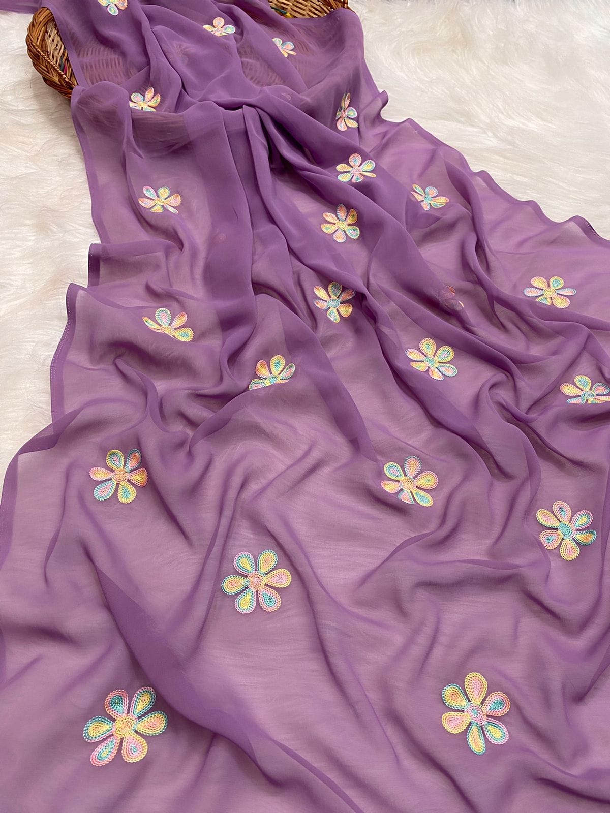 Flora Chiffon Saree