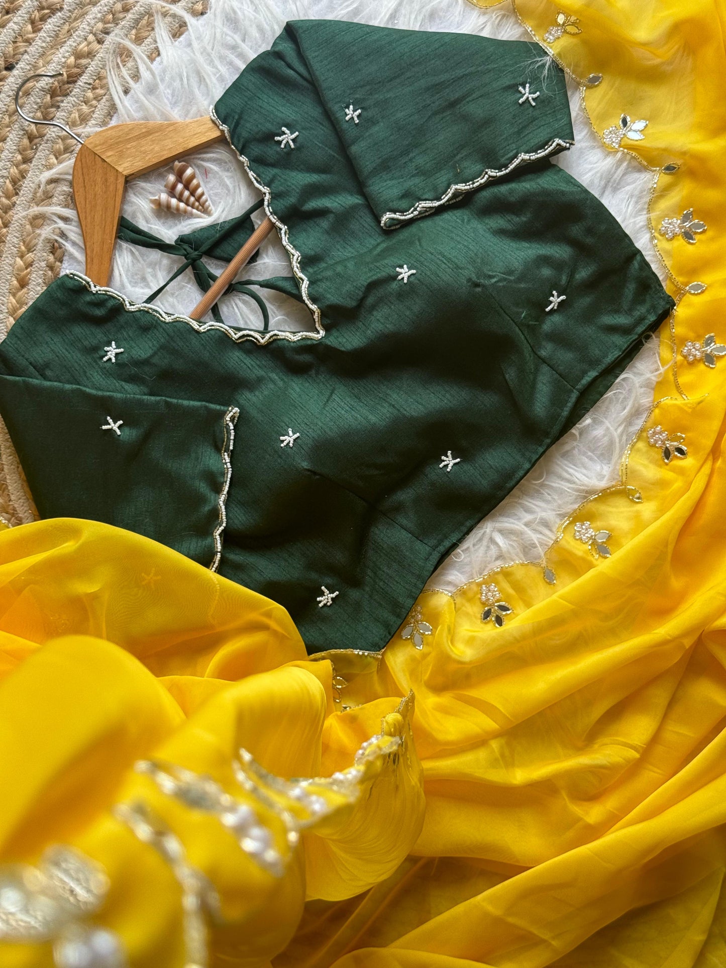 Saffron Handwork Saree