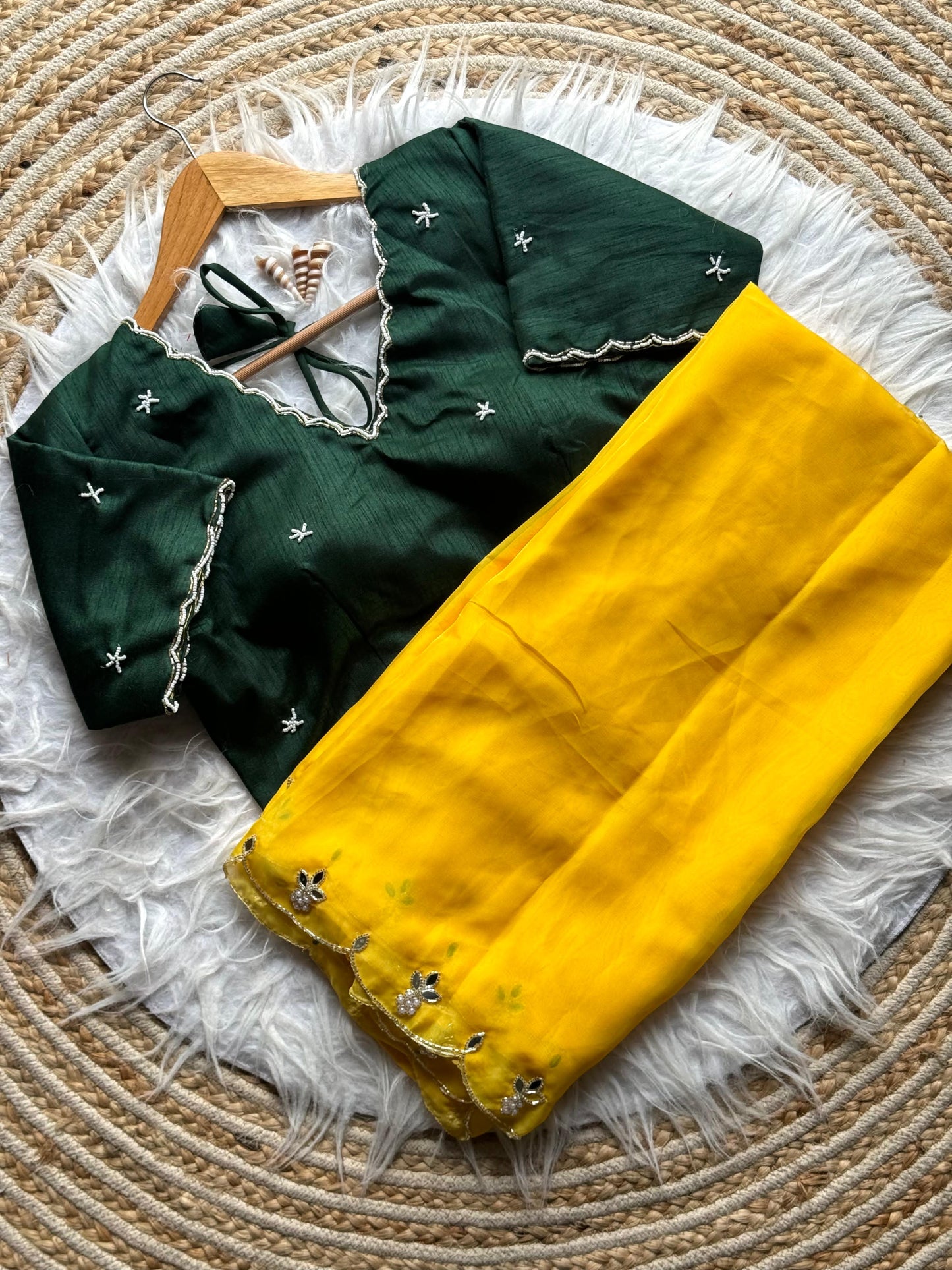 Saffron Handwork Saree