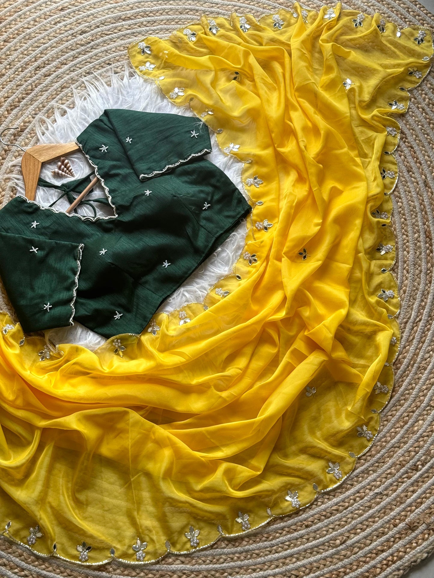 Saffron Handwork Saree