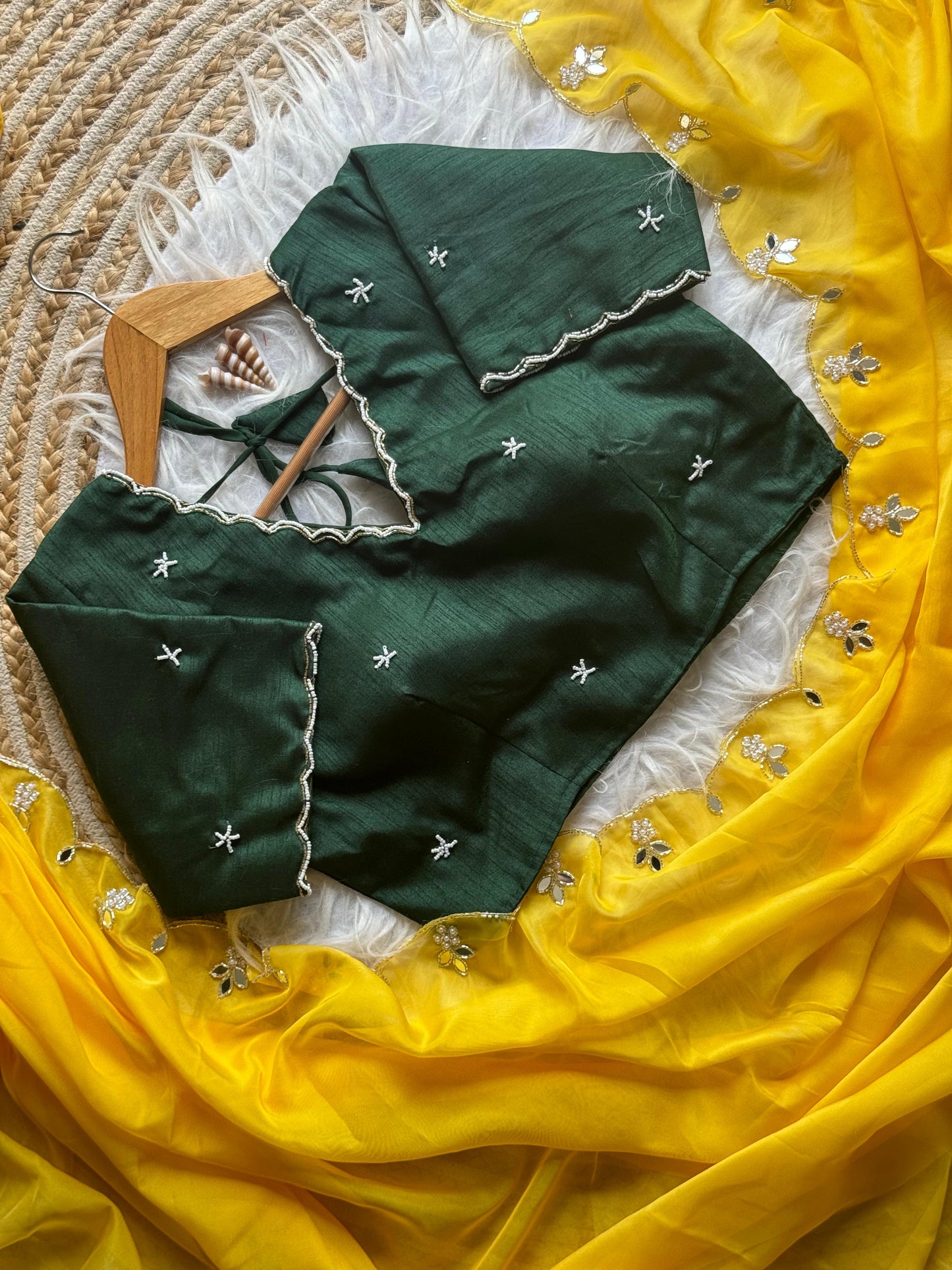 Saffron Handwork Saree