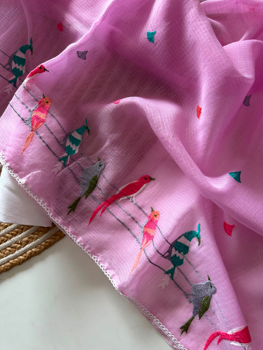 Birds of Bliss Saree(Purple)