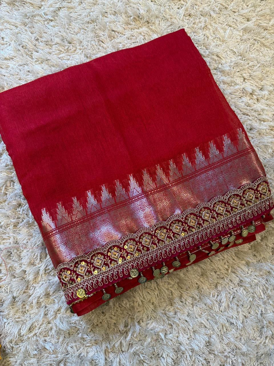 Mudra Sundari Saree(Red)