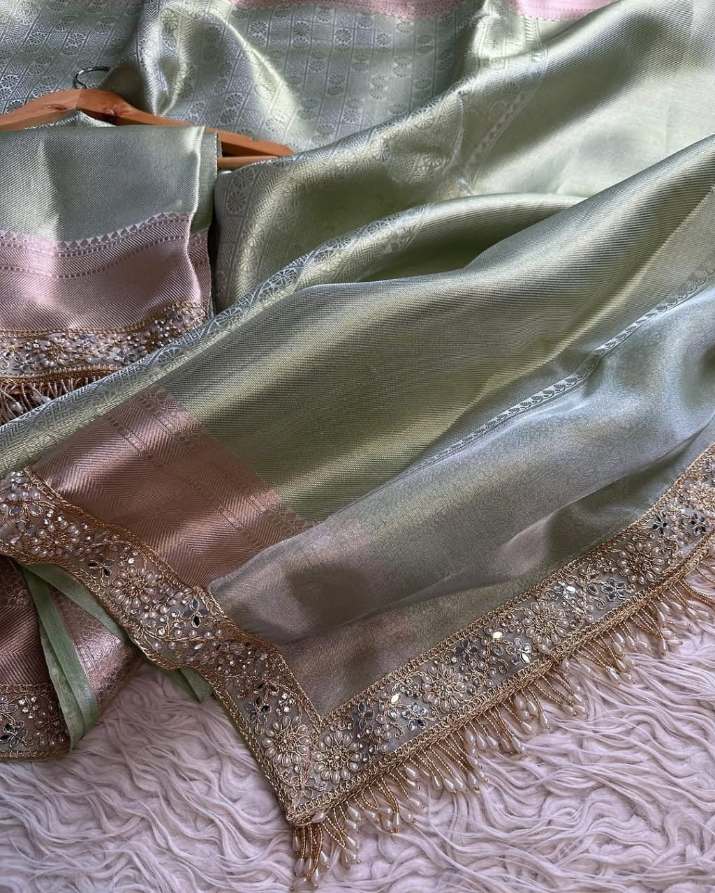 Mint Mohini Banarasi Saree