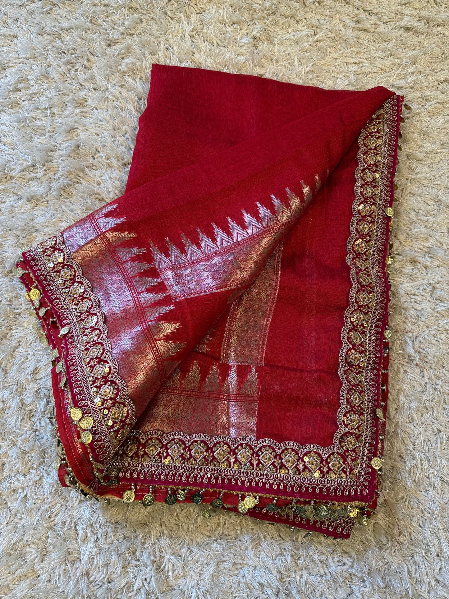Mudra Sundari Saree(Red)