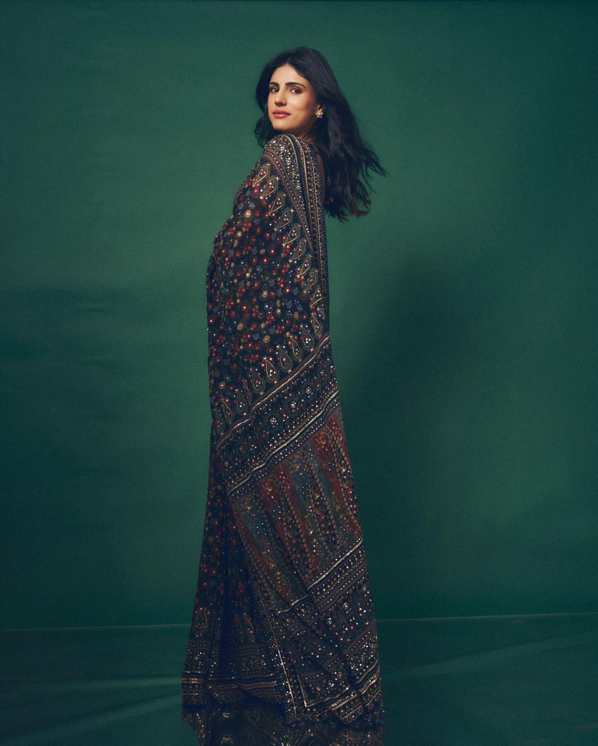Noor Stonework Saree
