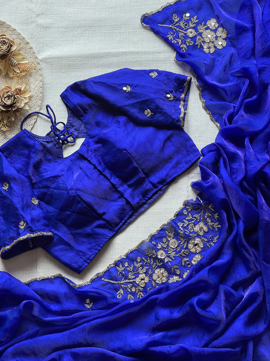 Sapphire Glow Saree