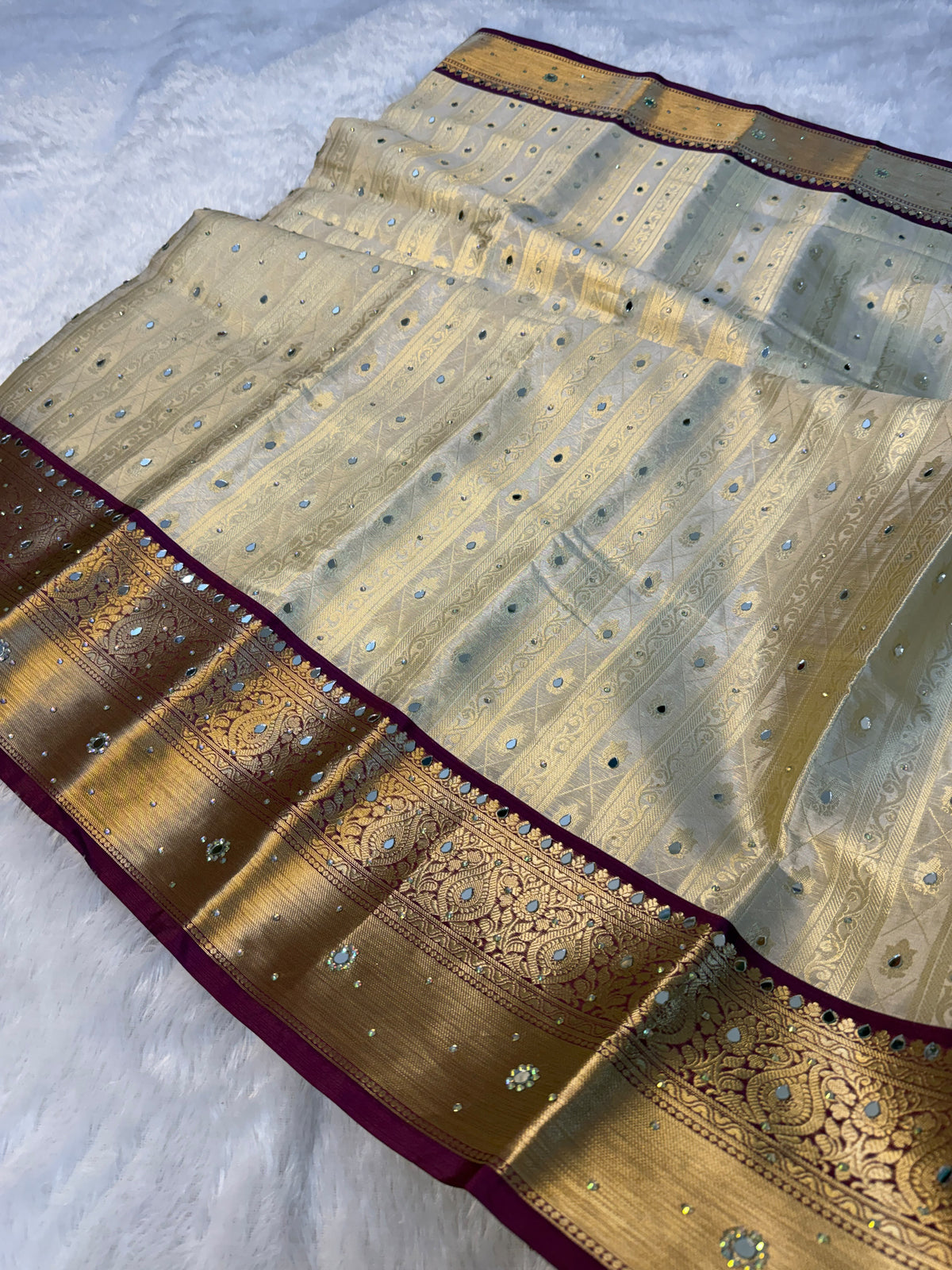 Ivory bloom Saree