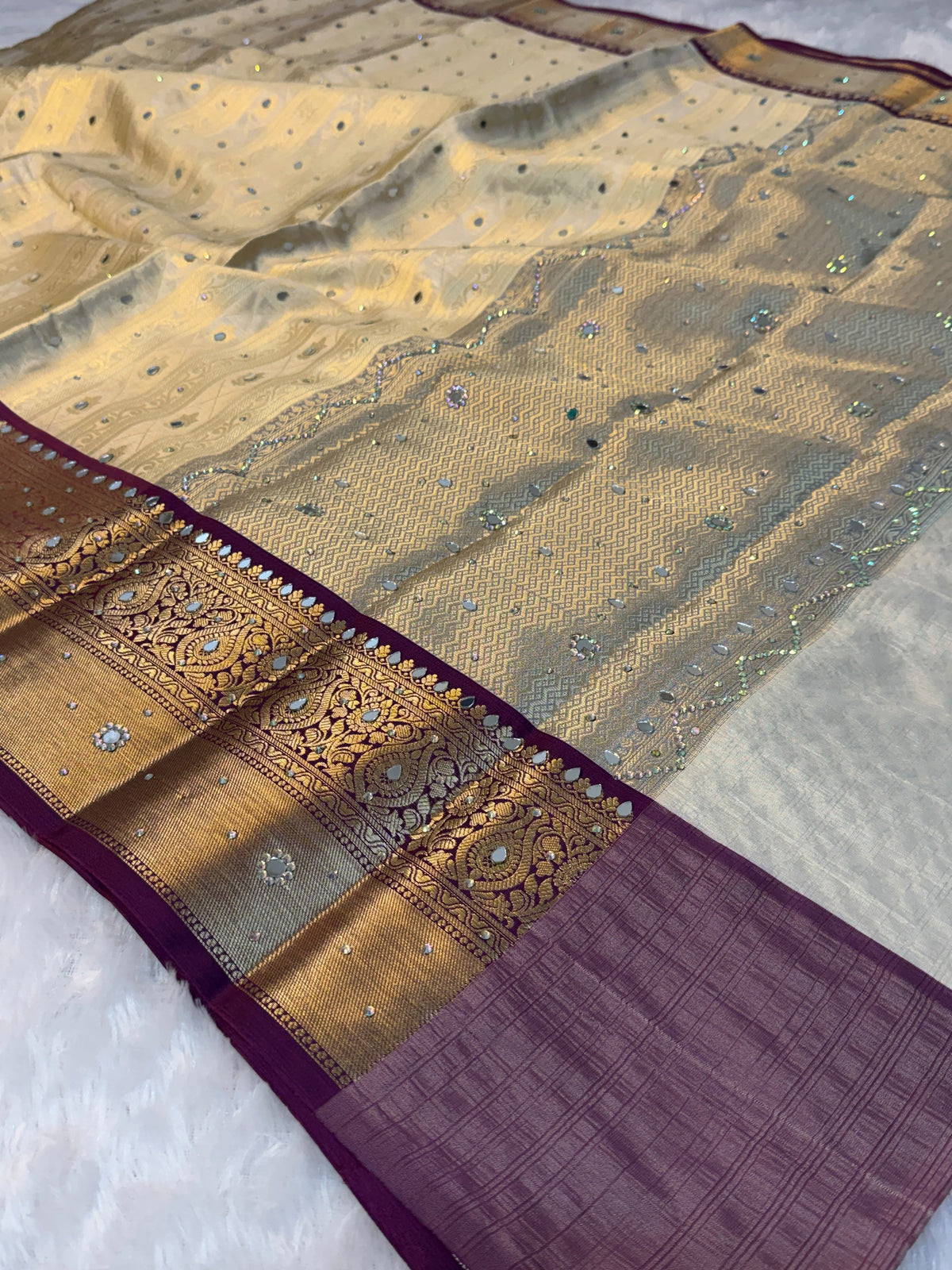 Ivory bloom Saree