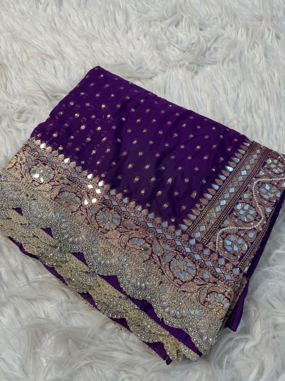 Purple Rani Mirror Saree