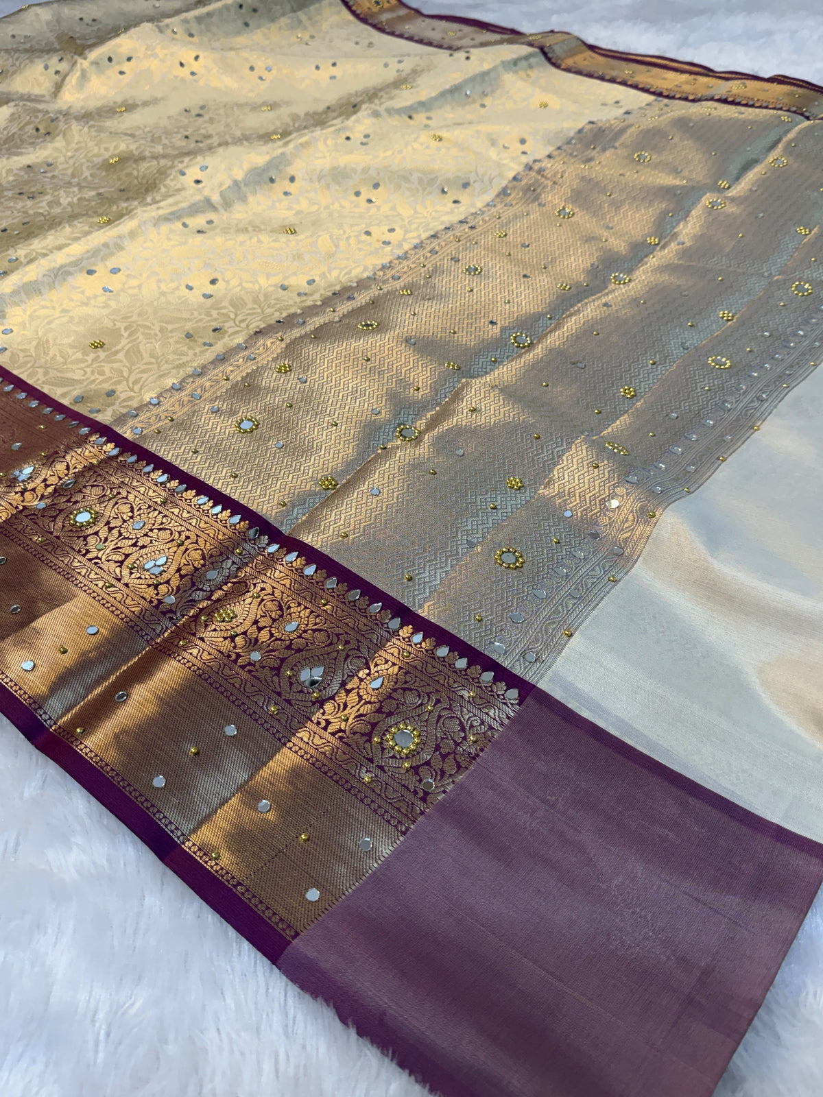 Ivory bloom Saree
