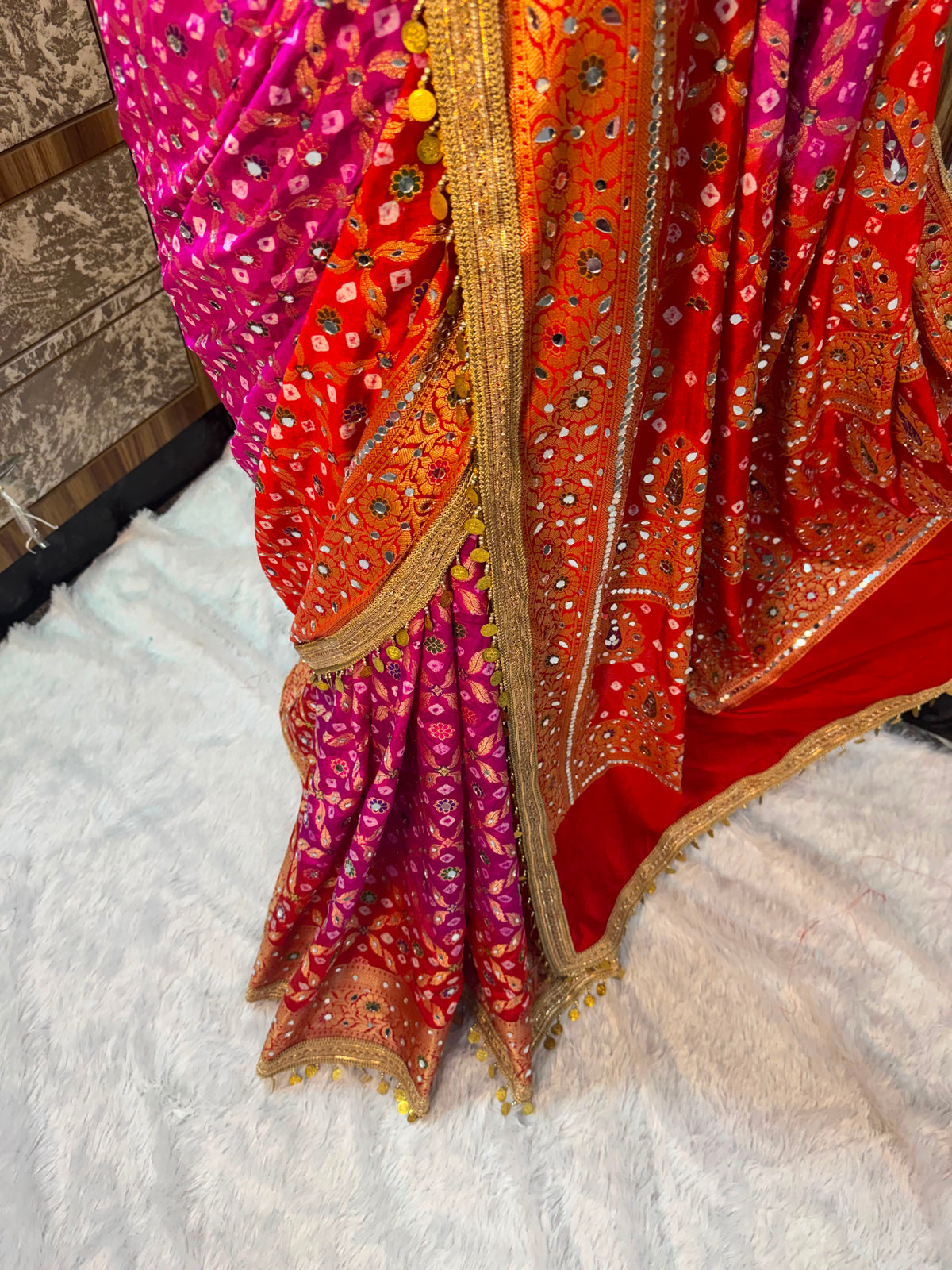 Swarnawati Mirror Saree(Mandarin)