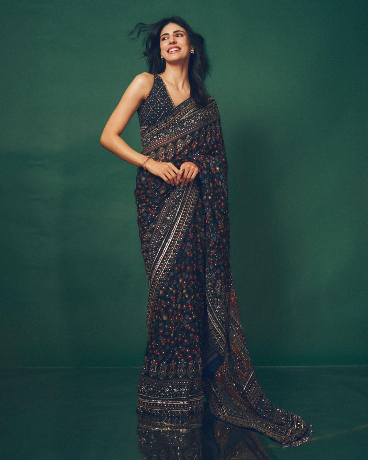 Noor Stonework Saree