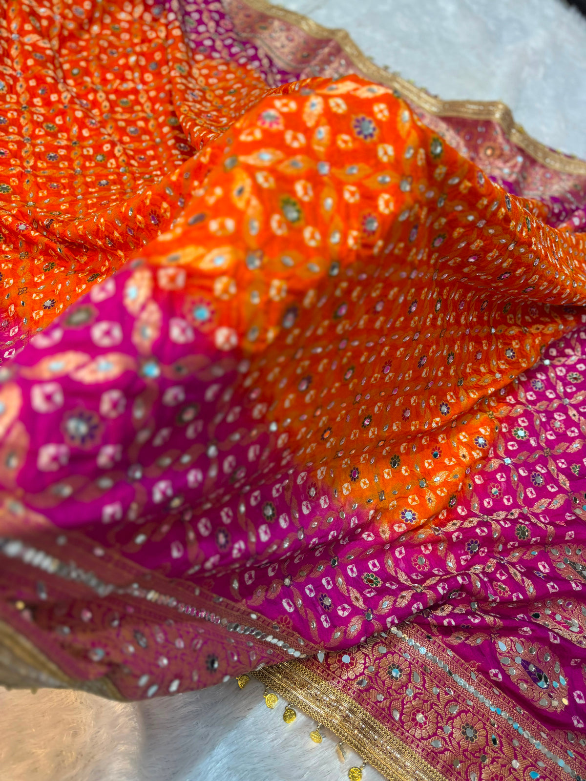 Swarnawati Mirror Saree(Mandarin)