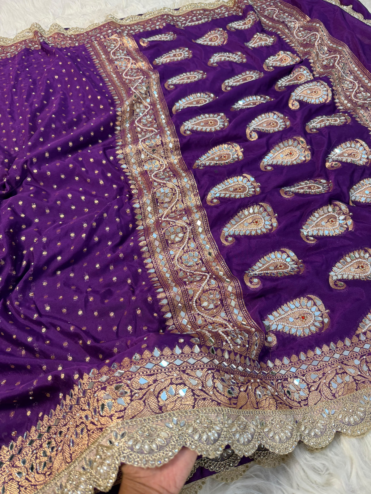 Purple Rani Mirror Saree