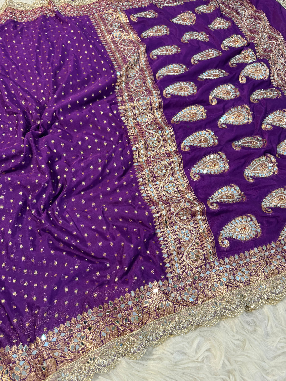 Purple Rani Mirror Saree