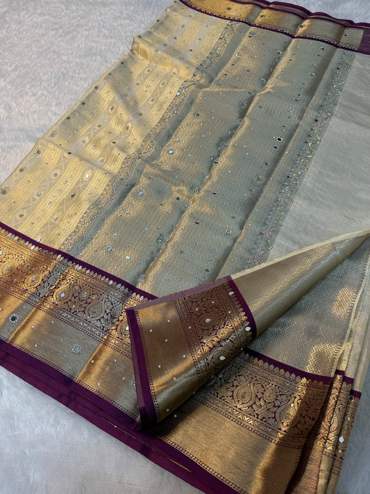 Ivory bloom Saree