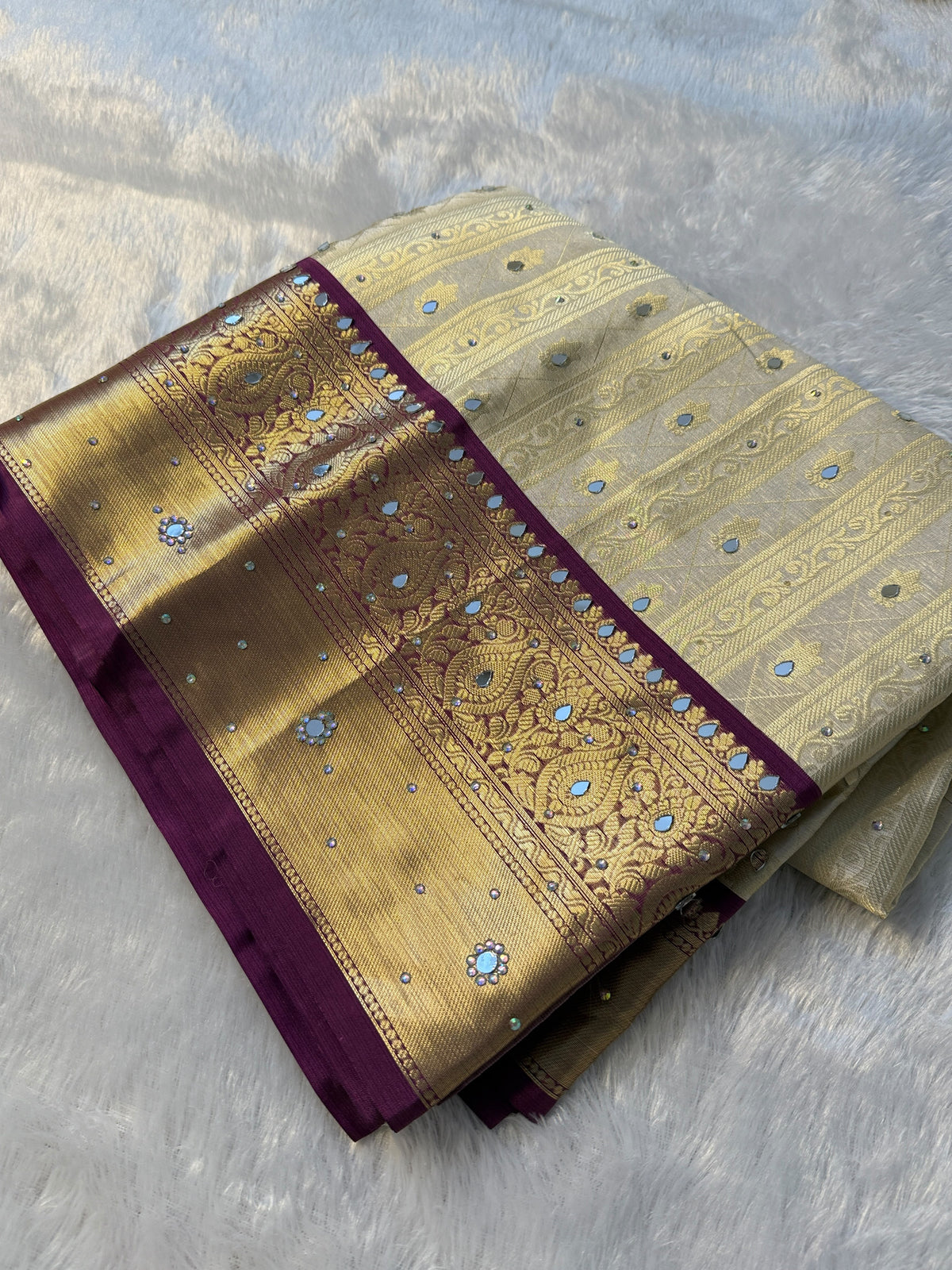 Ivory bloom Saree