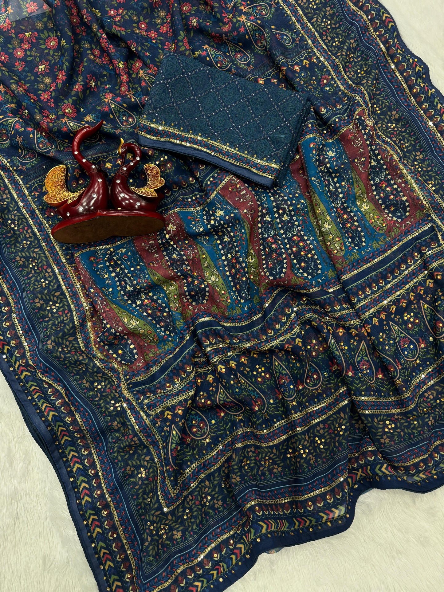Noor Stonework Saree