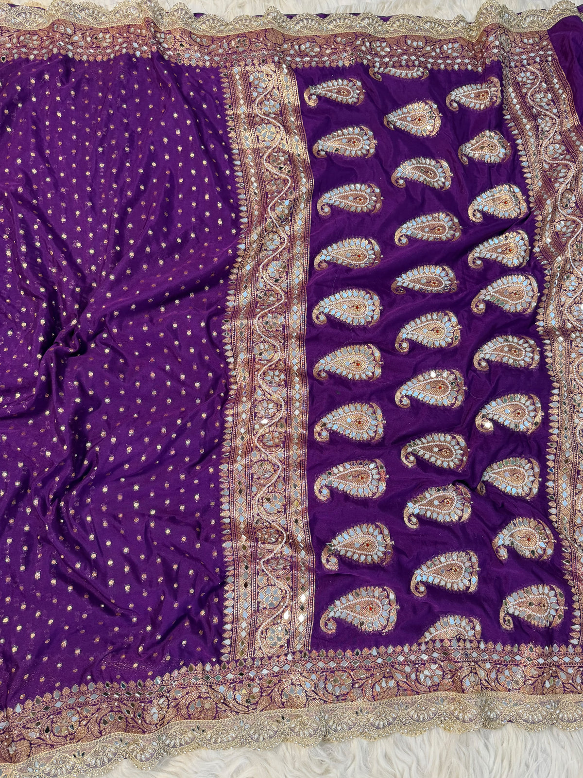Purple Rani Mirror Saree