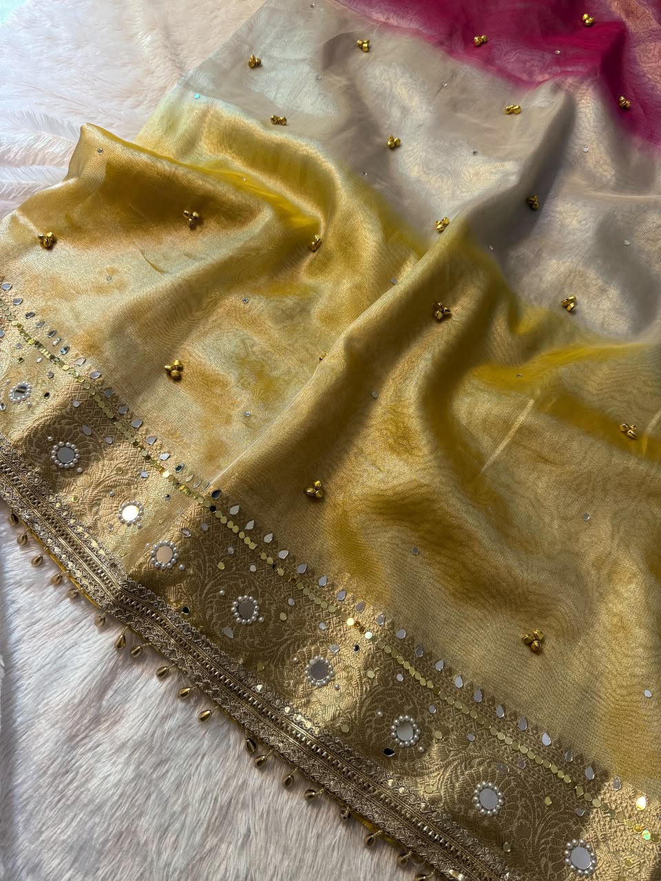Noorani Ghungroo×Mirror work Saree