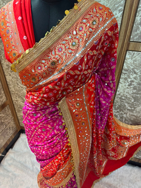 Swarnawati Mirror Saree(Mandarin)
