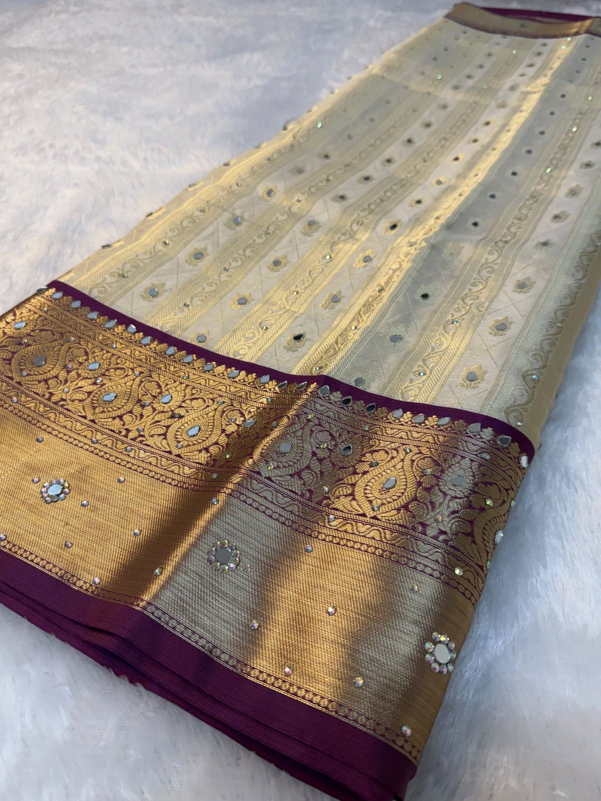 Ivory bloom Saree