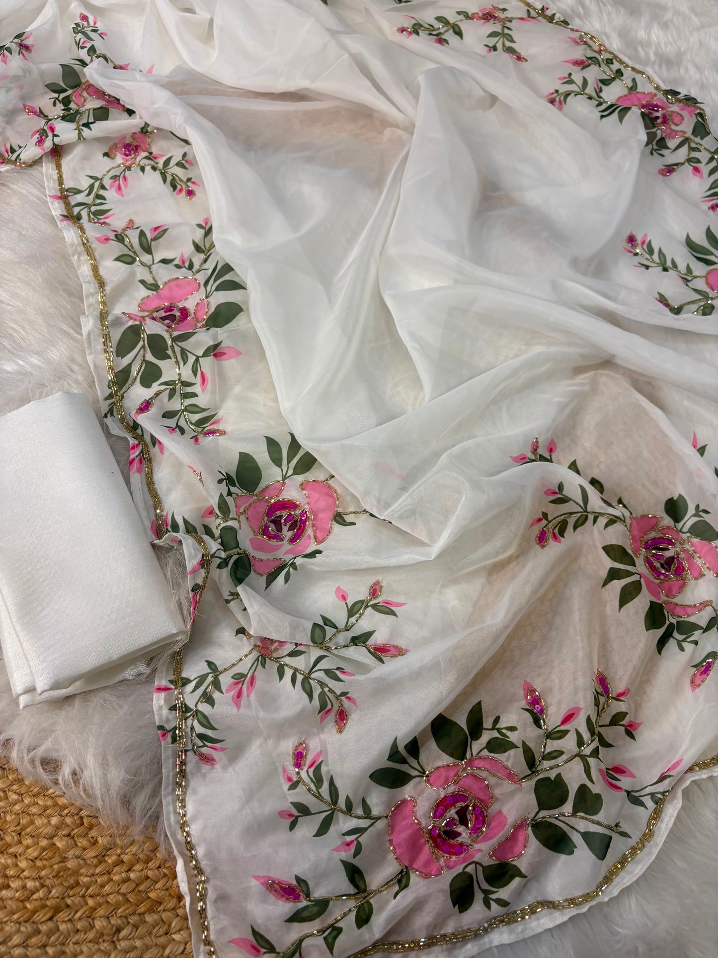 Flora Handwork Saree