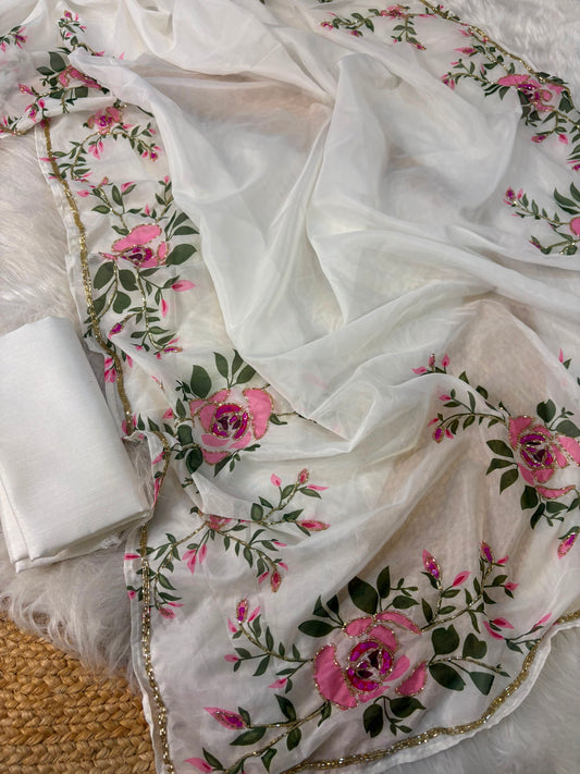Flora Handwork Saree
