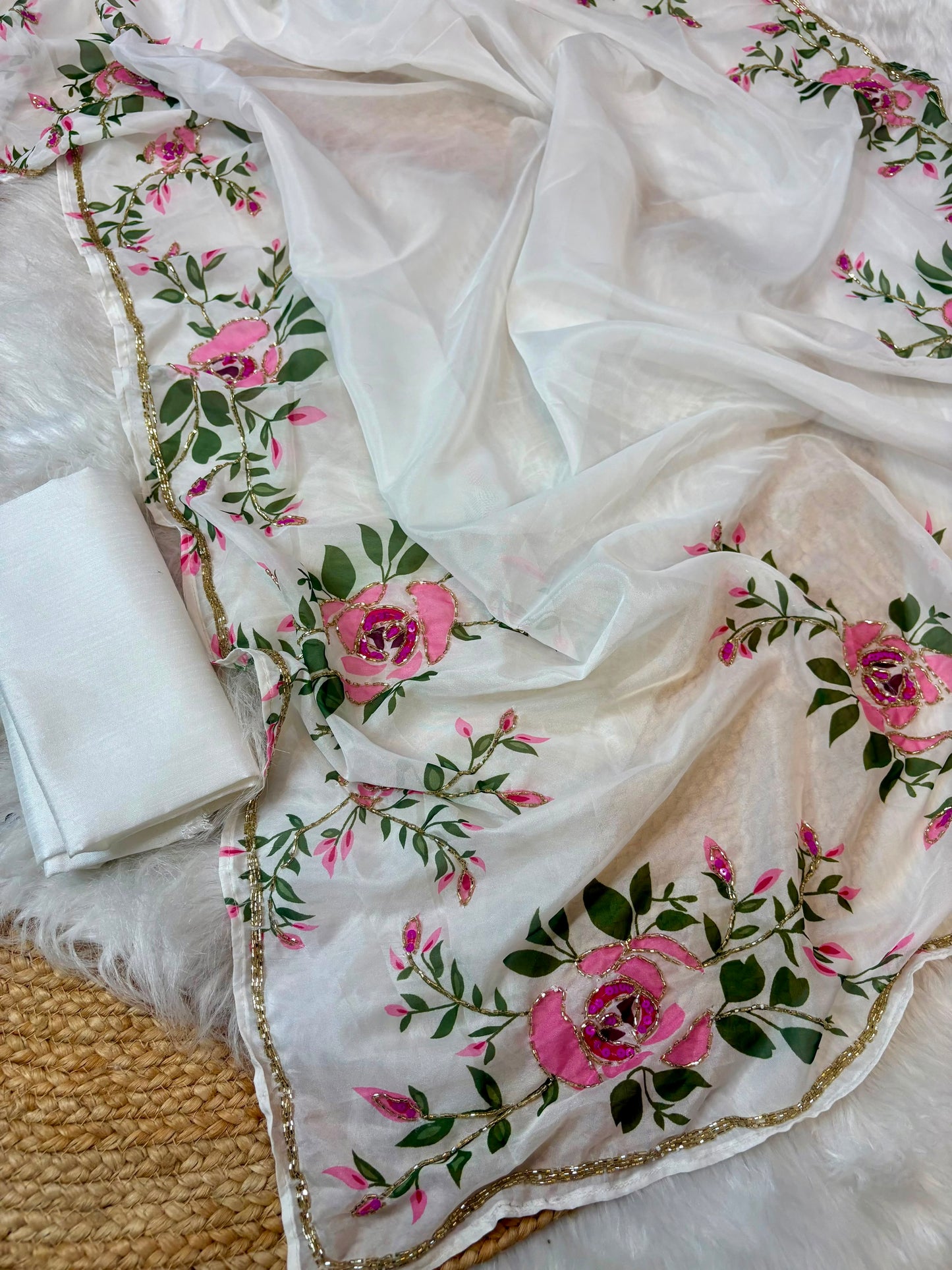 Flora Handwork Saree