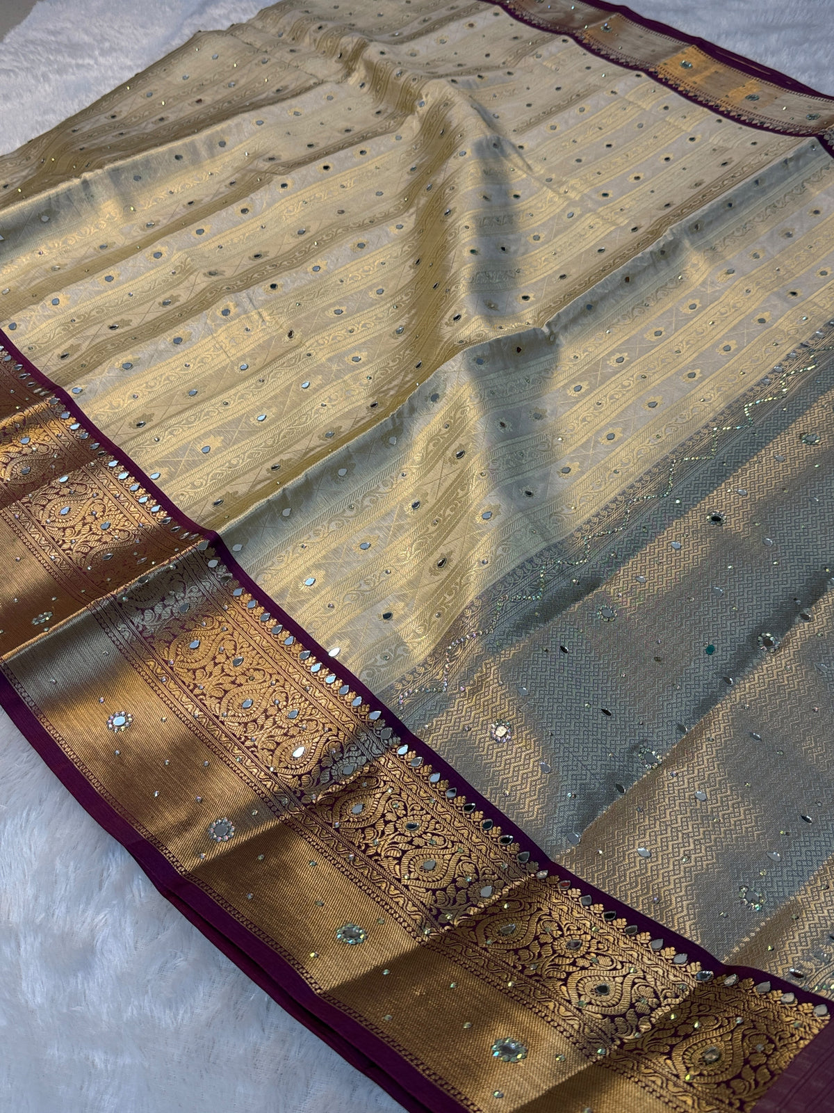 Ivory bloom Saree