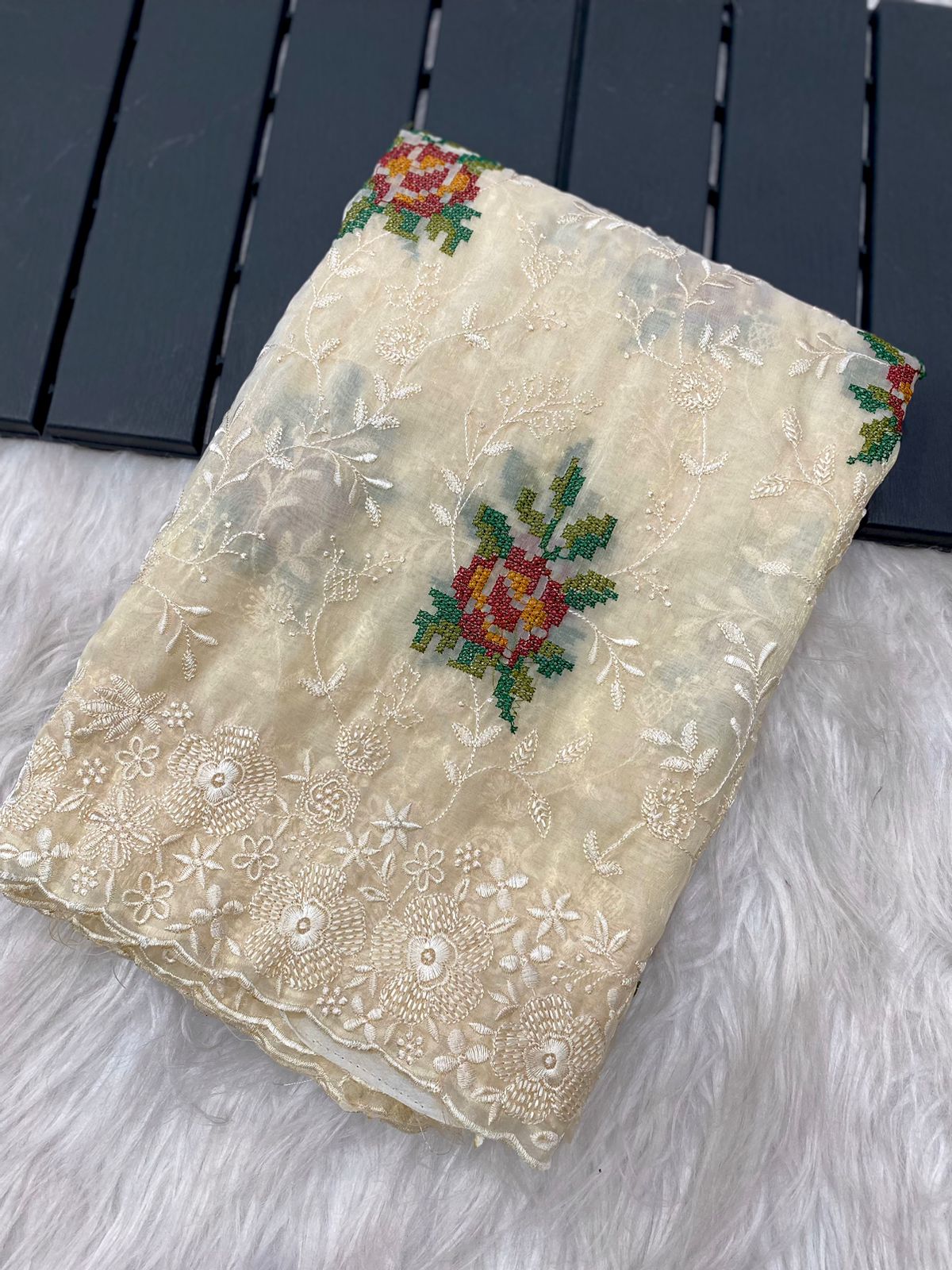 Zareen Saree-(White)