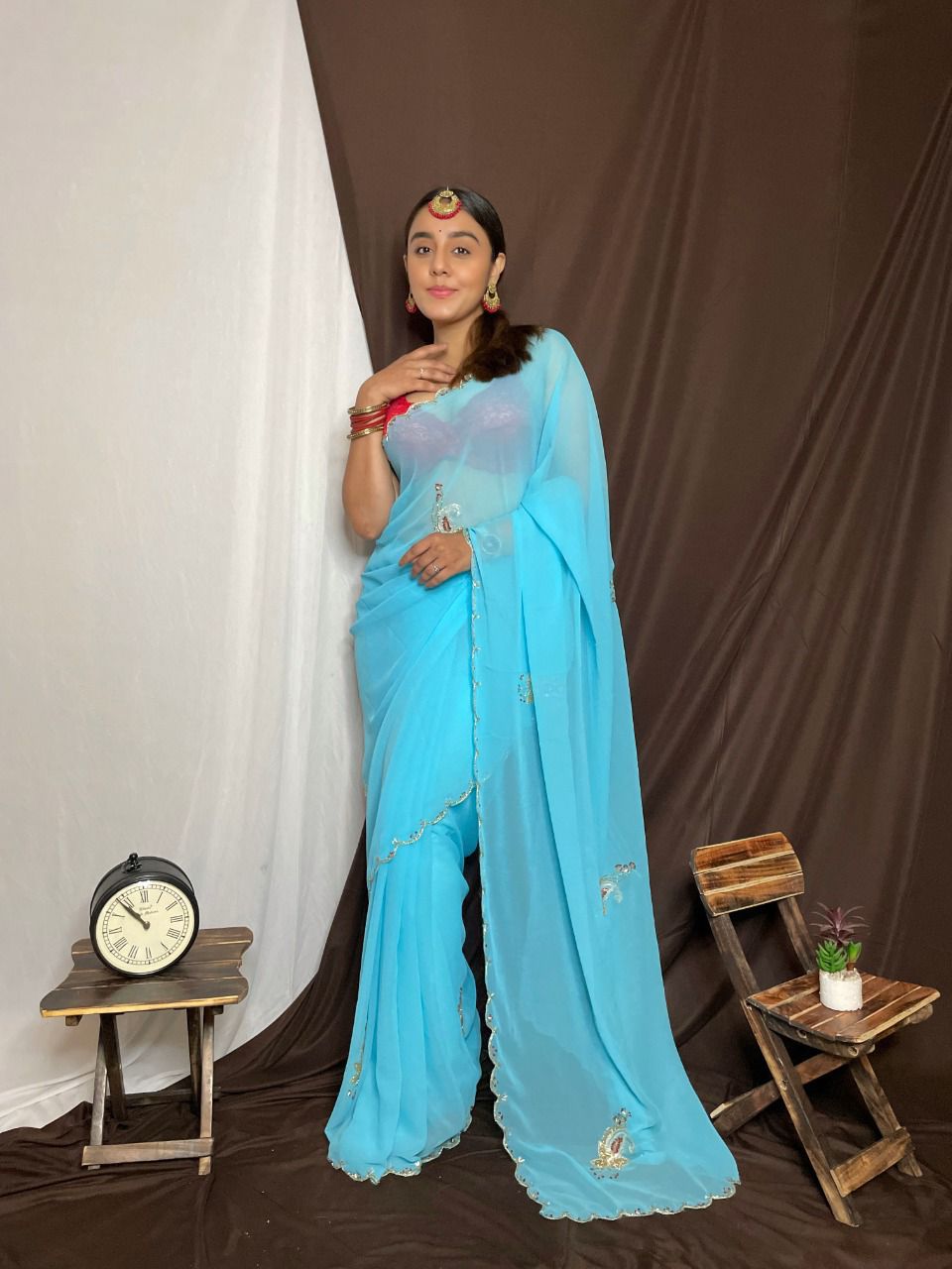 Arctic Blue Saree